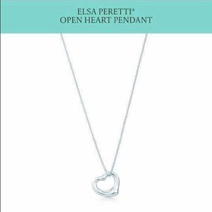 Tiffany&Co Elsa Open Heart Pendant Necklace Silver